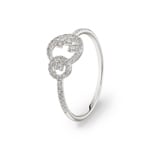 0.18 Karat Diamantring 750/18 K Weissgold