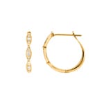 0.19ct Diamond Hoop Earrings 750/18 K Yellow Gold