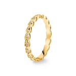 0.19 carats diamants bague mémoire or jaune 750/18 ct