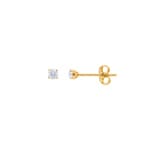 0.20 Karat Solitär Diamantohrstecker 750/18 K Gelbgold, 4-Griff