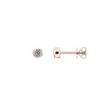 0.20 carats diamants clous d'oreilles solitaire or rosé 750/18 ct, Serti clos