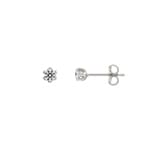 0.20 carats diamants clous d'oreilles solitaire or gris 750/18 ct, 6 griffes