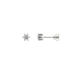 0.20 Karat Solitär Diamantohrstecker 750/18 K Weissgold, 6-Griff