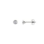0.20 Karat Solitär Diamantohrstecker 750/18 K Weissgold, Zargenfassung