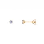 0.20ct diamants GIA clous d'oreilles solitaire or jaune 750/18 ct en 6 griffes - OR-73539-GG
