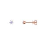 0.20ct diamants GIA clous d'oreilles solitaire or rosé 750/18 ct en 6 griffes