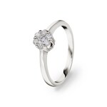 0.23 carats diamants bague or gris 750/18 ct