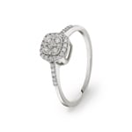 0.23 carats diamants bague or gris 750/18 ct