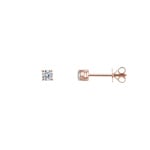 0.24ct Diamond Solitaire Stud Earrings 750/18 K Rose Gold, 4 Prongs