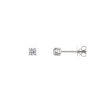 0.24 Karat Solitär Diamantohrstecker 750/18 K Weissgold, 4-Griff