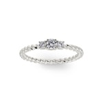 0.24 carats diamants bague trilogie or gris 750/18 ct - RI-73363-WG