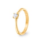 0.25 Karat Diamant Verlobungsring 750/18 K Gelbgold, 4-Griff