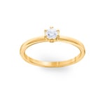 0.25ct Diamond Engagement Ring 750/18 K Yellow Gold in 6 Prongs - CGSO002-025-GG