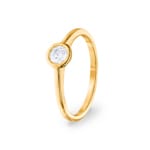 0.25 Karat Diamant Verlobungsring 750/18 K Gelbgold, Zargenfassung