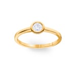 0.25ct Diamond Engagement Ring 750/18 K Yellow Gold Bezel Set - CGSO003-025-GG