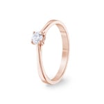 0.25 Karat Diamant Verlobungsring 750/18 K Roségold, 4-Griff