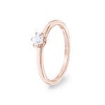 0.25 carats diamants bague de fiançailles or rosé 750/18 ct, 6 griffes