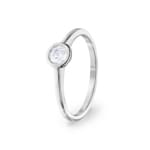 0.25 Karat Diamant Verlobungsring 750/18 K Weissgold, Zargenfassung