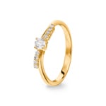 0.25 Karat Diamantring 750/18 K Gelbgold