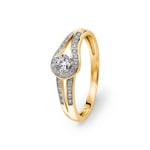 0.25 Karat Diamantring 750/18 K Gelbgold - RI-73360-GG