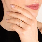 0.25 carats diamants bague or rosé 750/18 ct - RI-69880-RG