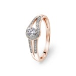 0.25 Karat Diamantring 750/18 K Roségold