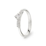 0.25 Karat Diamantring 750/18 K Weissgold