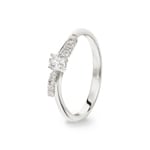 0.25 carats diamants bague or gris 750/18 ct