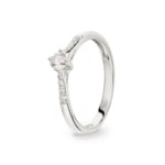 0.25 carats diamants bague or gris 750/18 ct