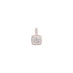 0.25ct Diamond Halo Pendant 750/18 K Rose Gold