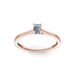 0.25ct Emerald Solitaire Ring 750/18 K Rose Gold - RI-01688-RG