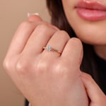 0.25ct Emerald Solitaire Ring 750/18 K Rose Gold - RI-01688-RG