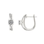 0.26ct Diamond Hoop Earrings 750/18 K White Gold