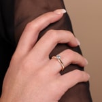 0.26ct diamants bague solitaire or rosé 750/18 ct - RI-01587-RG