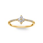 0.27ct Diamond Ring 750/18 K Yellow Gold - RO43GG