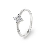 0.27 carats diamants bague or gris 750/18 ct