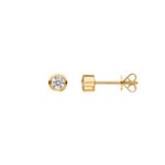 0.27 Karat Solitär Diamantohrstecker 750/18 K Gelbgold, Zargenfassung