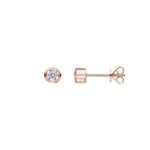 0.27 Karat Solitär Diamantohrstecker 750/18 K Roségold, Zargenfassung