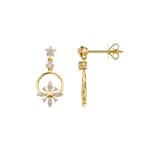 0.29 carats diamants boucles d'oreilles or jaune 750/18 ct