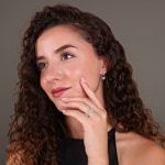 0.29ct Diamond Drop Earrings 750/18 K White Gold - OR-12083-WG