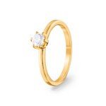 0.30 Karat Diamant Verlobungsring 750/18 K Gelbgold, 6-Griff