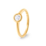 0.30 Karat Diamant Verlobungsring 750/18 K Gelbgold, Zargenfassung