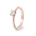 0.30 carats diamants bague de fiançailles or rosé 750/18 ct, 4 griffes