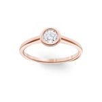 0.30ct Diamond Engagement Ring 750/18 K Rose Gold Bezel Set - CGSO003-030-RG