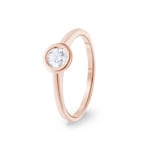 0.30ct Diamond Engagement Ring 750/18 K Rose Gold, Bezel Set