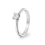 0.30 carats diamants bague de fiançailles or gris 750/18 ct, 4 griffes