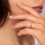 0.30ct Diamond Engagement Ring 750/18 K White Gold, 6 Prongs - CGSO002-030-WG