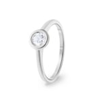 0.30 Karat Diamant Verlobungsring 750/18 K Weissgold, Zargenfassung