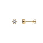 0.30 Karat Solitär Diamantohrstecker 750/18 K Gelbgold, 6-Griff