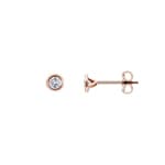 0.30 Karat Solitär Diamantohrstecker 750/18 K Roségold, Zargenfassung